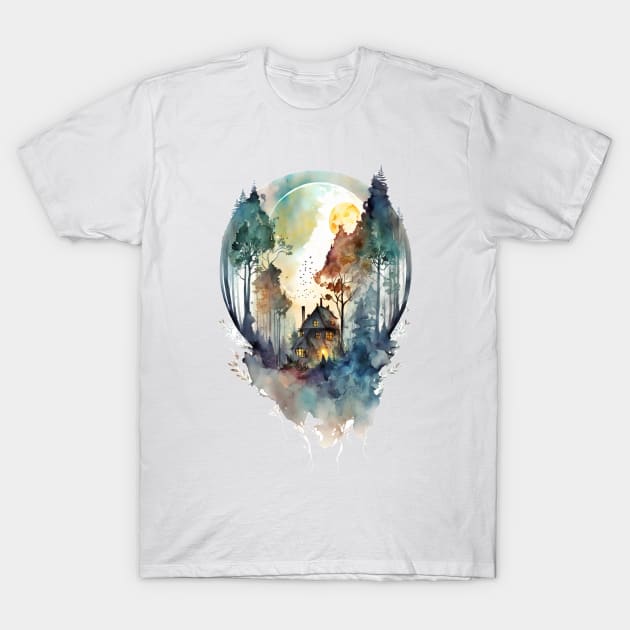 Cozy forest house surrounded with trees 6 T-Shirt by SMCLN